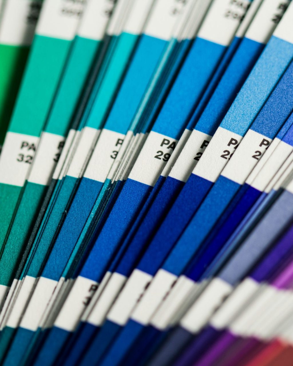 Different coloured cards with hex codes